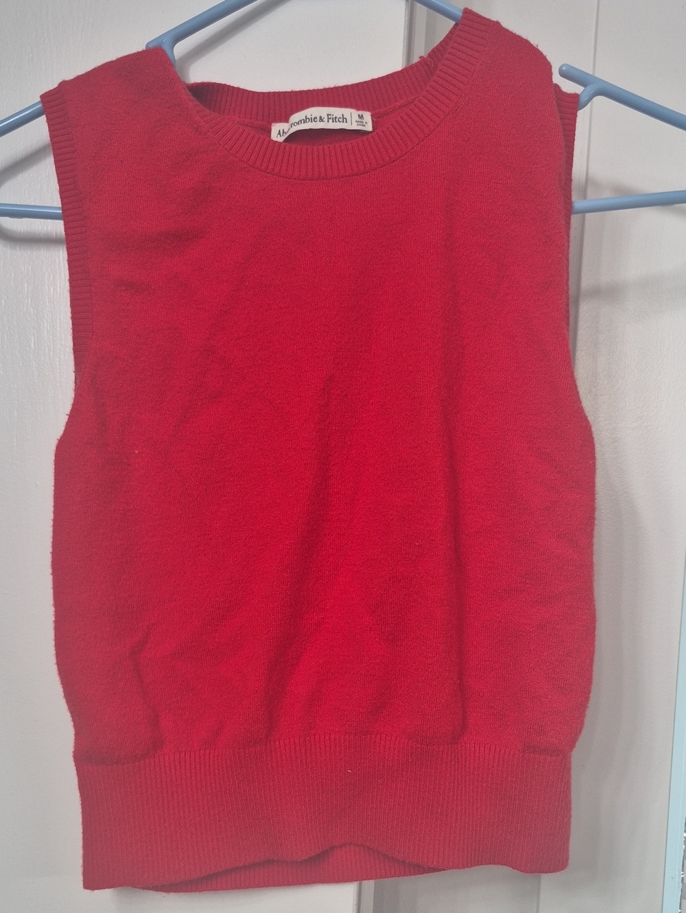 Abercrombie & Fitch Bright Red Knit Sleeveless Top